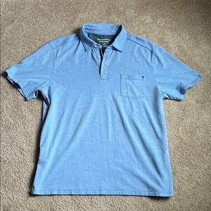 Tommy Bahama Islandzone Heathered Blue Casual Short Sleeve Polo Shirt. Sz. Large